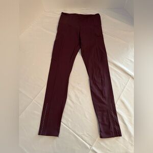 SURGE Activewear Burgundy High-Waisted Pocket Leggings S